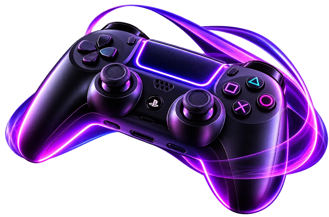 Game controller representing games built by Rextech Studios