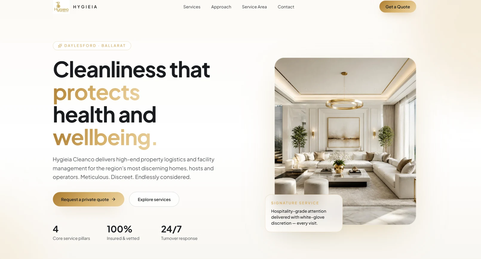 Hygieia Clean Co website preview